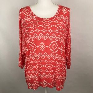 Rue 21 Coral Pull Over Top Large Dolmen Sleeve
